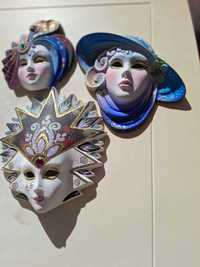 Máscaras de Veneza em Porcelana (Conjunto de 3 Máscaras)