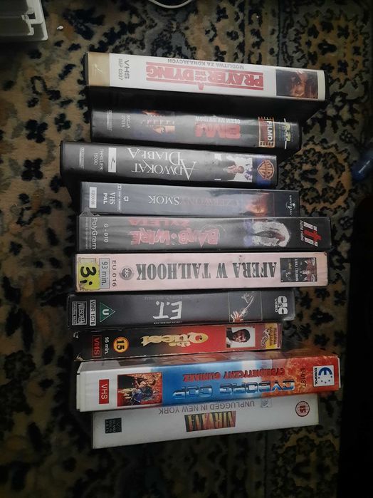 Filmy VHS. Kasety .
