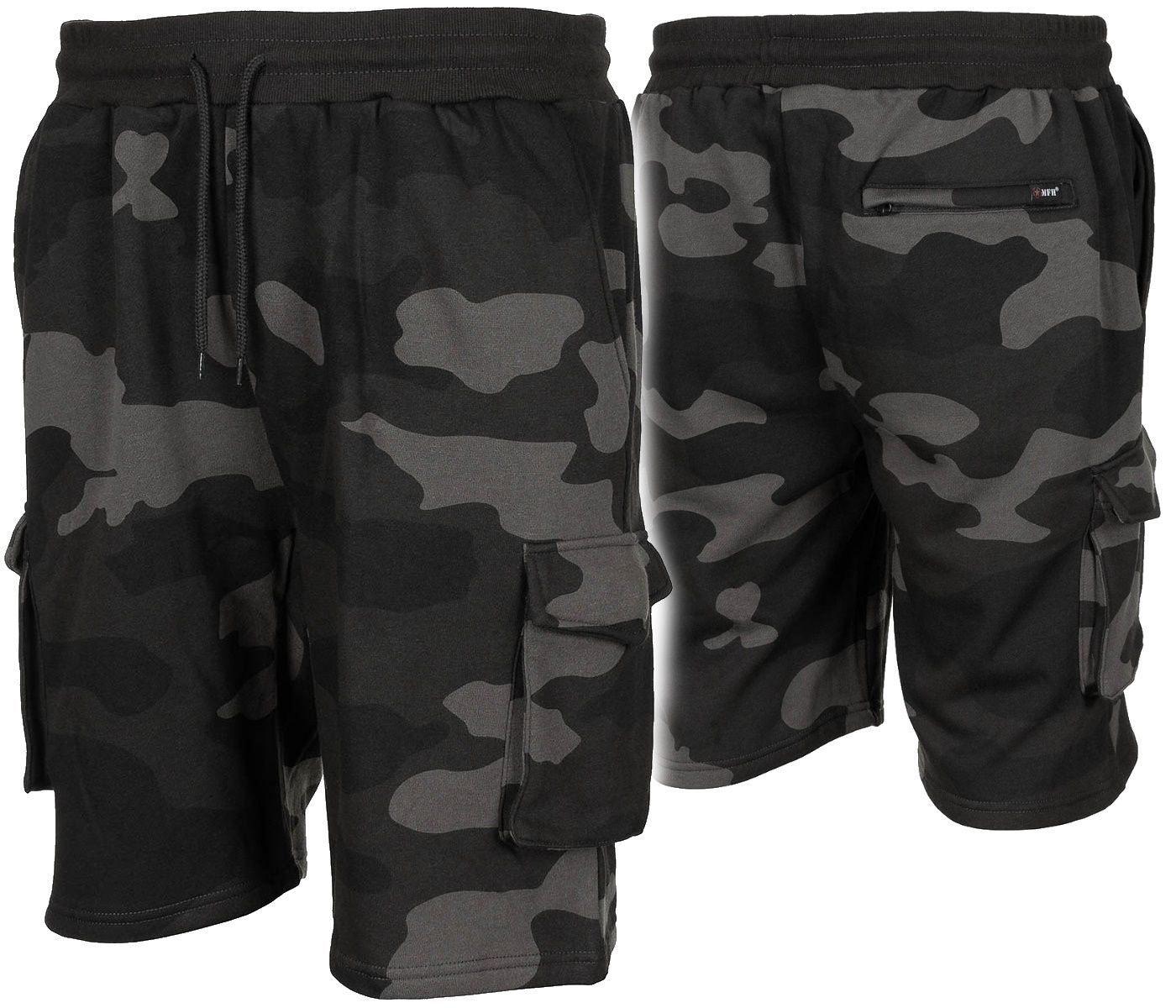 spodenki krótkie joggery dark camo l