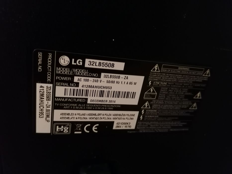 Telewizor LED 32 cale LG 32lb550b