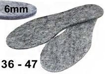 Wkładki do butów filcowe 6mm rozmiary 36-47 Wrocław