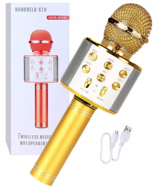 Bezprzewodowy MIKROFON KARAOKE Bluetooth Z Głośnikiem