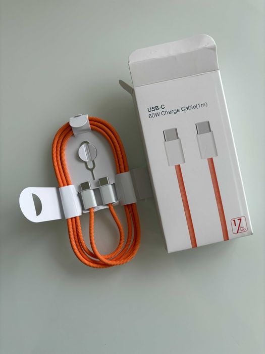 Кабель для швидкої зарядки Type-C 60W плетений USB-C to USB-C (1м)