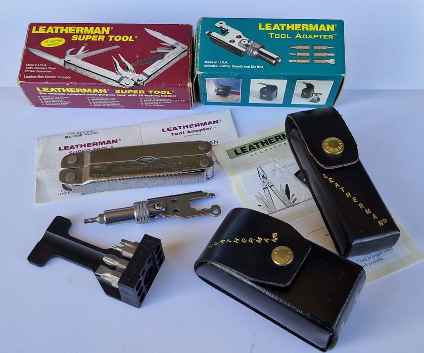 Leatherman supertool + tool adapter - dla kolekcjonera