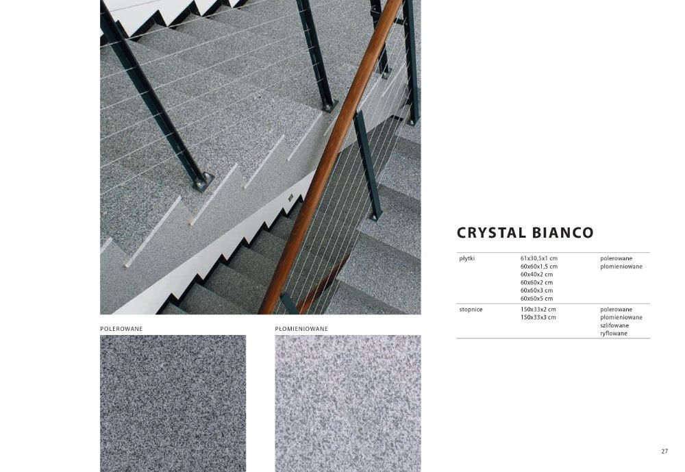 Stopień granitowy Szary Granit G603 New Bianco Cristal szlif 150x33x2