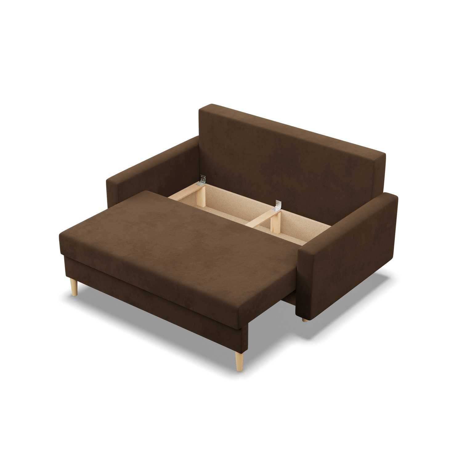 Sofa Kanapa 2-osobowa Rozkładana do Salonu Poczekalni Pojemnik Blank