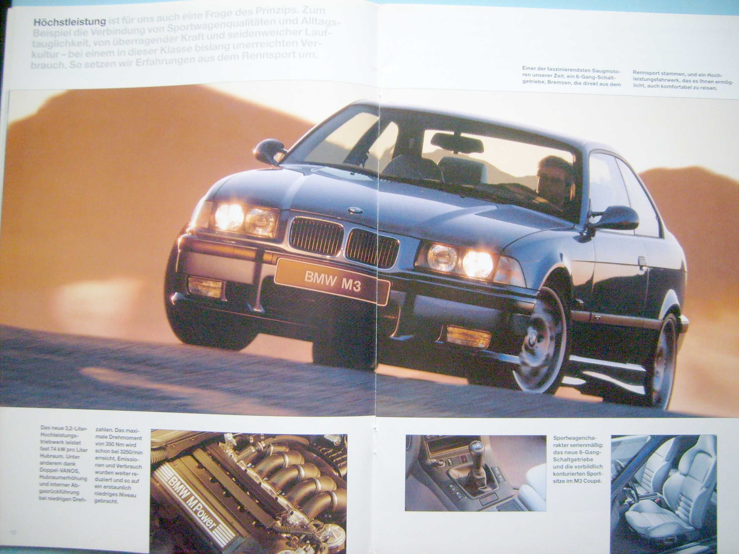 BMW 3 E36 Coupe 1995 (2) / prospekt 32 strony, stan BDB