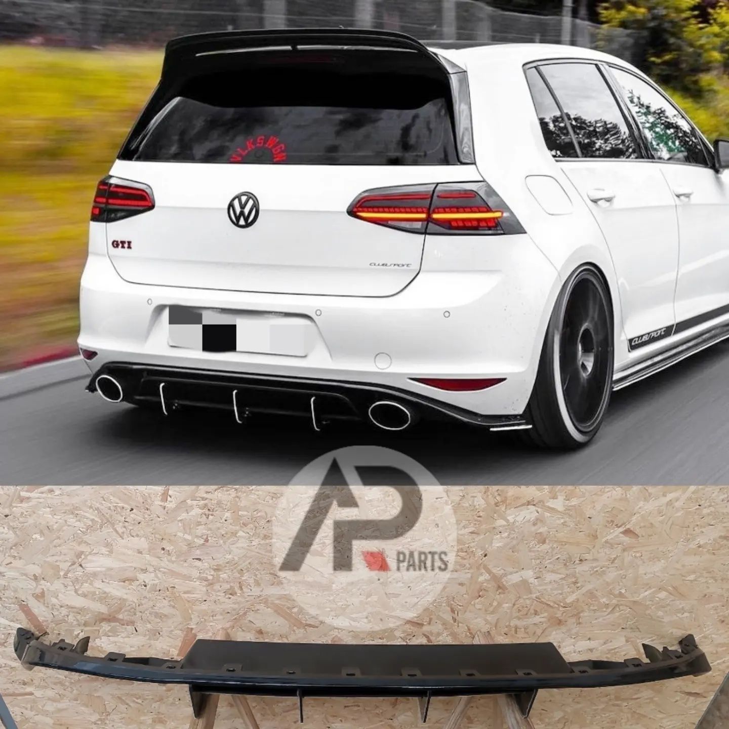 VW Golf 7 7.5 GTI Difusor R Preto brilhante