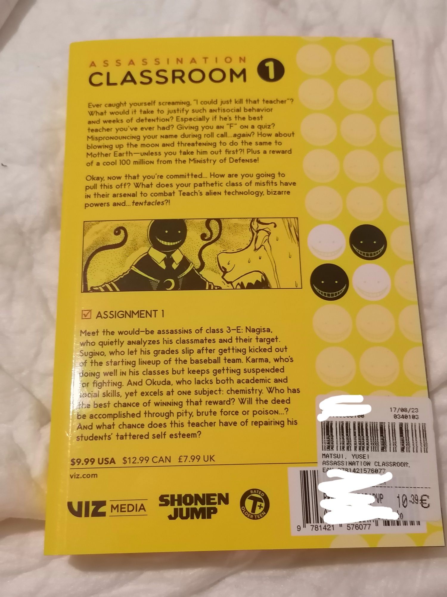 Manga  e carteira de Assassination classroom 1