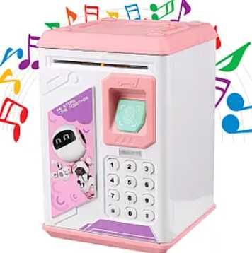 Інтерактивний дитячий сейф з клавіатурою та слотом для купюр Копилка