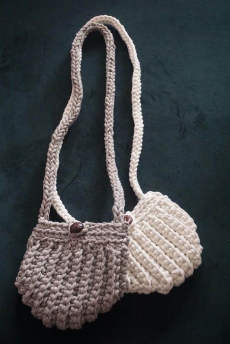 TOREBKA  - "Muszelka" 100% Hand Made torebka sznurek