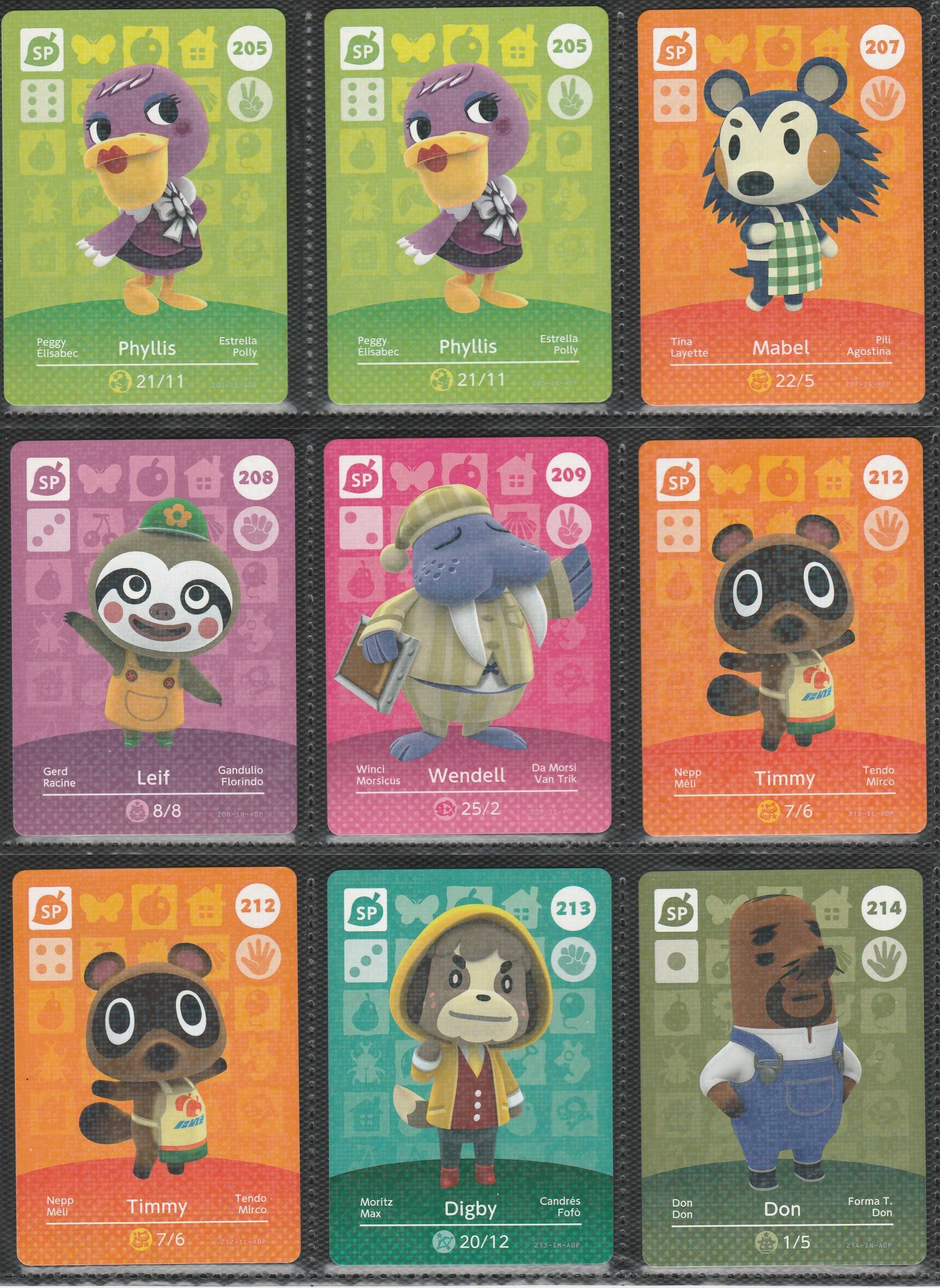 Cartas Amiibo Animal Crossing - Séries 1, 2, 3, 4 e 5