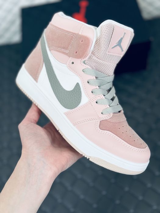 Nike Air Retro Jordan 1 кроссовки хайтопы Найк Джордан розовые