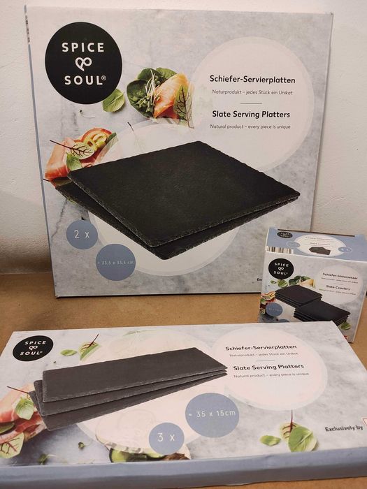 Podstawki kamienne łupkowe tace