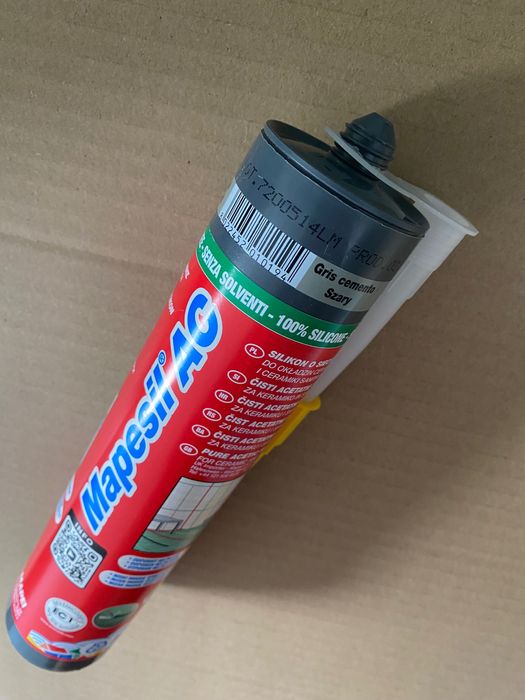 Nowy silikon Mapei 113 szary Mapesil AC tuba