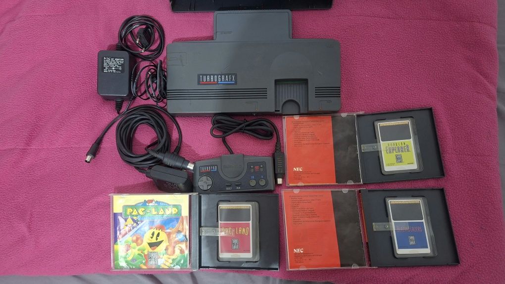 Turbografx completo funcionando perfeitamente com 3 jogos completo
