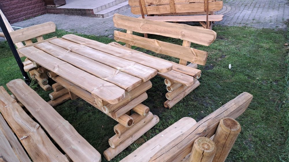 Meble ogrodowe z bali
