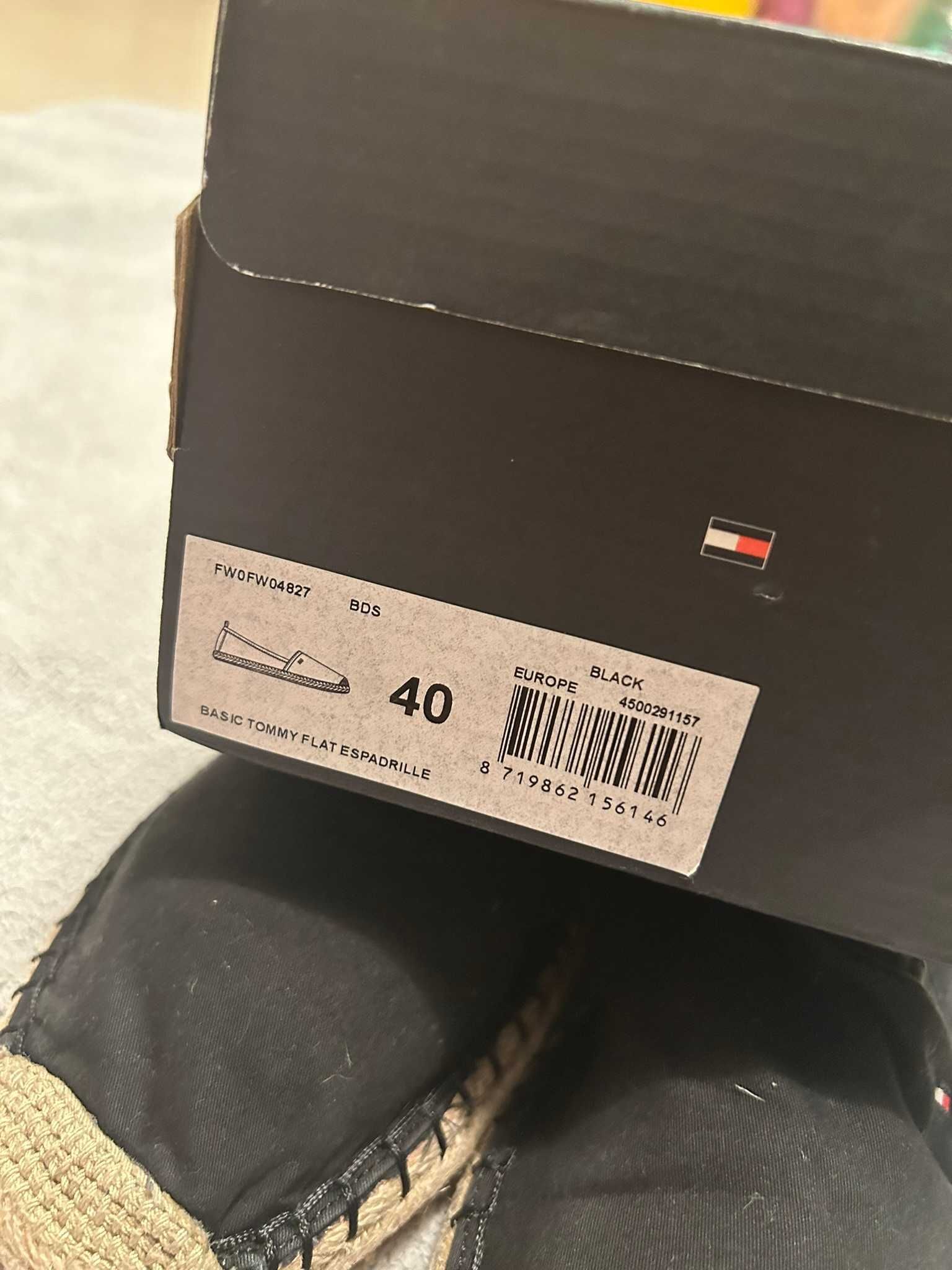Czarne espadryle Tommy Hilfiger 40
