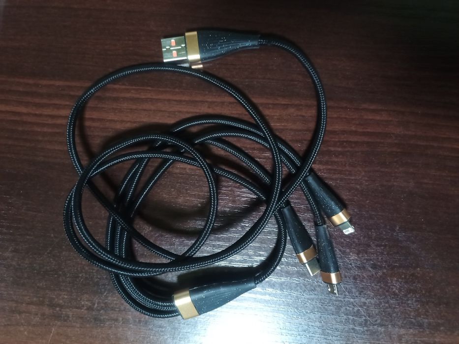 Кабель USB 3 в 1 для быстрой зарядки 120 см