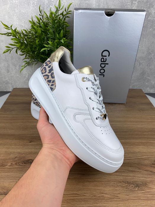 Buty damskie Gabor r. 40,5 – eleganckie sneakersy z motywem panterki