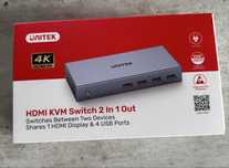 Unitek przełącznik KVM 4K HDMI 2.0 2-in 1-out +USB