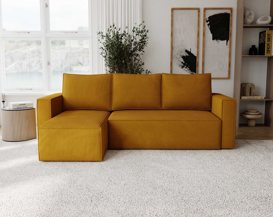 Narożnik kanapa NOYO 230 cm funkcja spania rogówka pojemnik bonell