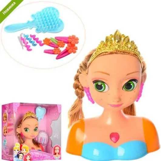 Голова Фроузен для причесок, свет, музыка, 8976-B, аксессуары.