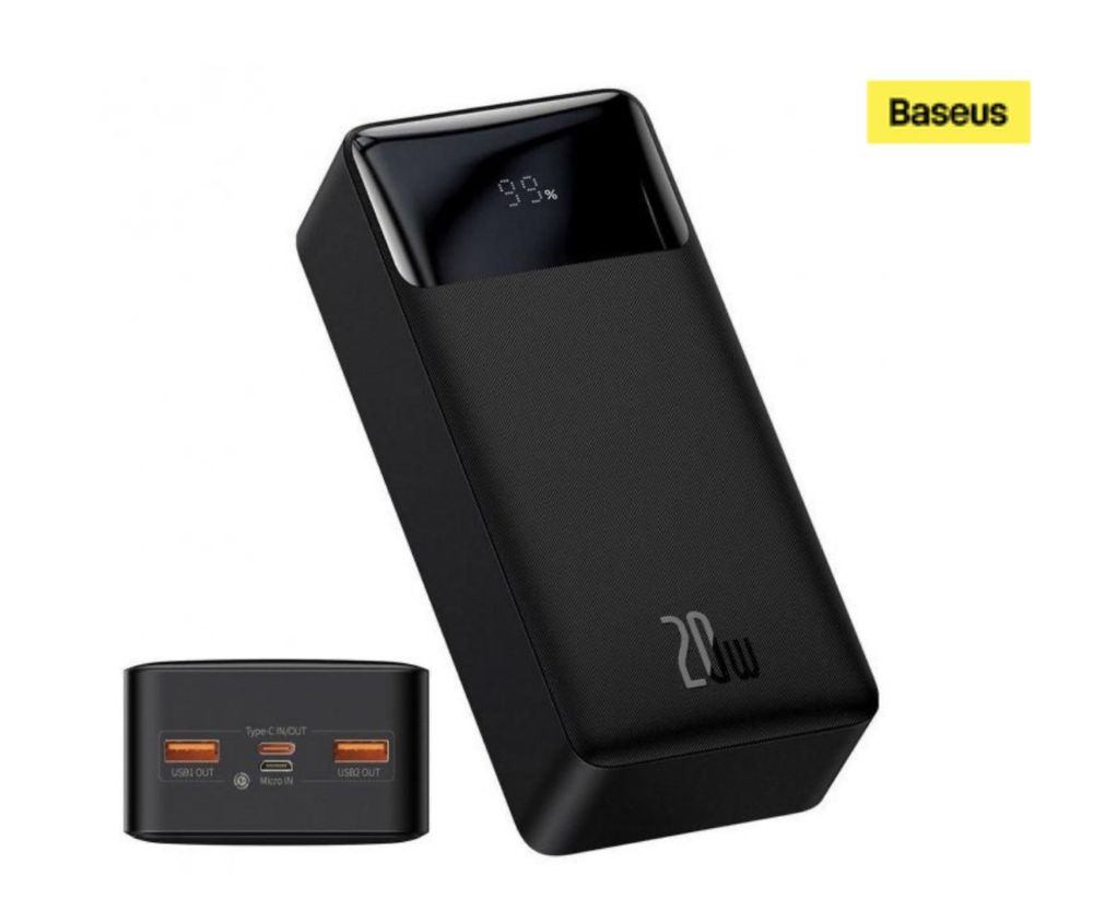 Повербанк Baseus Bipow Digital Display 30000 mAh 20W Black