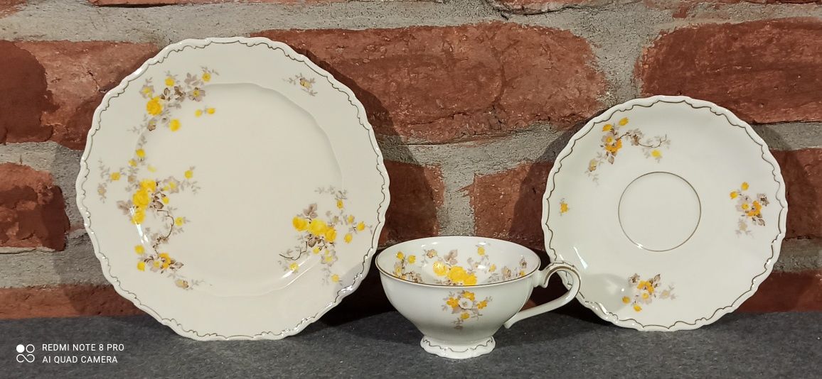 Porcelana SORAU CARSTENS  Mimose Żółta Róża  TRIO Żary