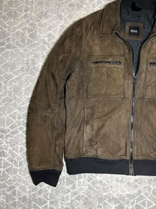Чоловічий харік куртка Hugo Boss Suede/Leather-Розмір М