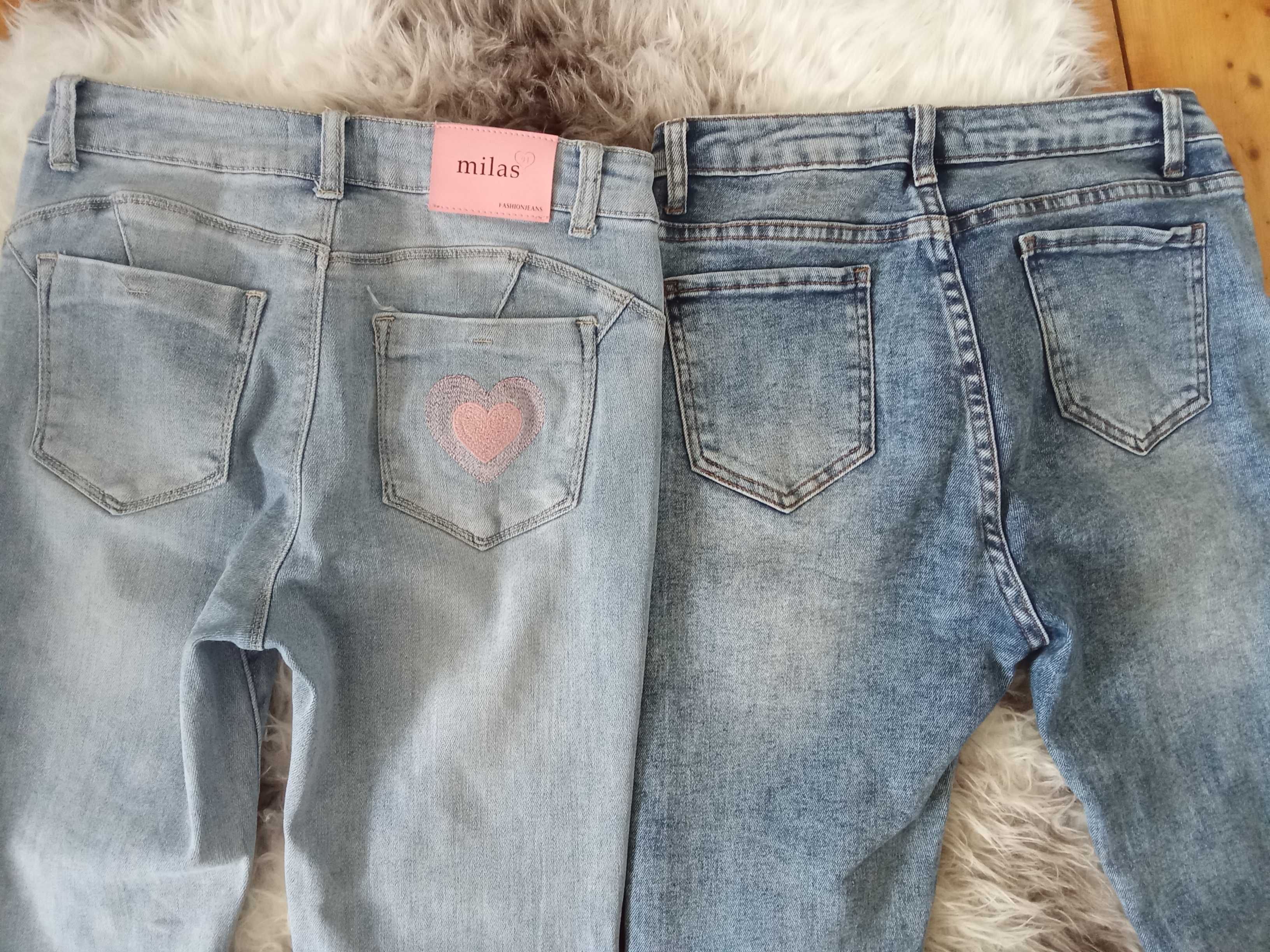 3 jeansy spodnie L M