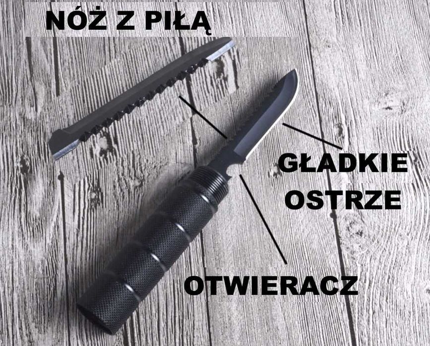 Siekiera Topór Toporek Nóż Maczeta Krzesiwo Kompas Piła