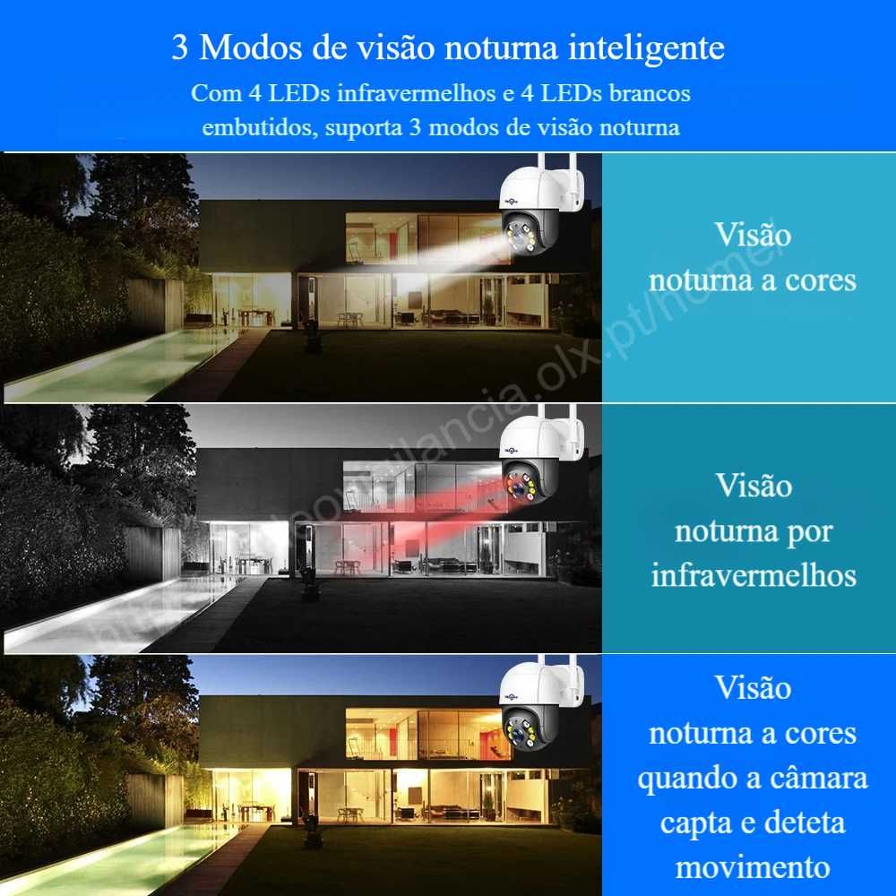 Câmara ‼️ FullHD ‼️ S/fios ‼️ Zoom Digital 5x ‼️ Visão Noturna a Cores