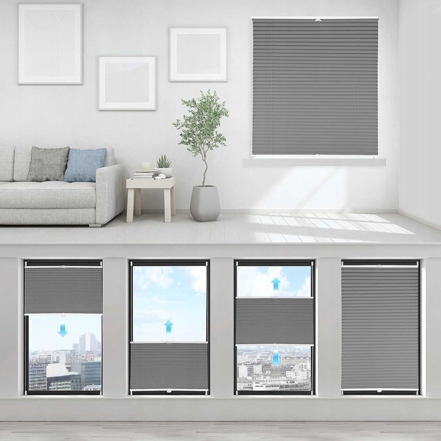 Roleta Sekey plisowana 50 x 100 cm ciemnoszara