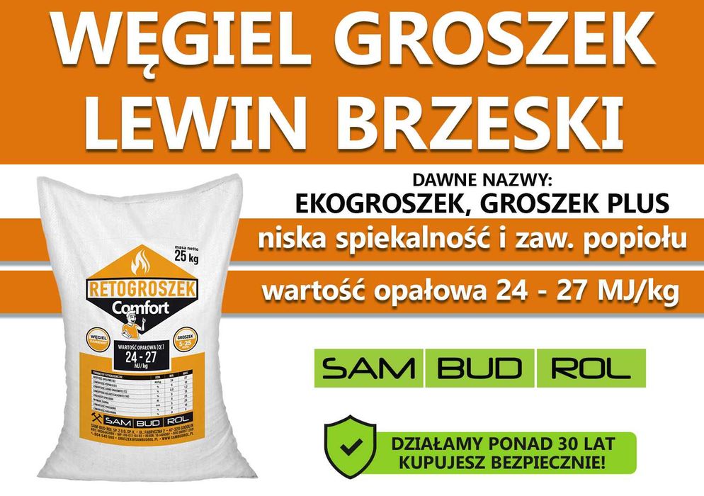 Węgiel GROSZEK (dawniej ekogroszek) LEWIN BRZESKI, transport