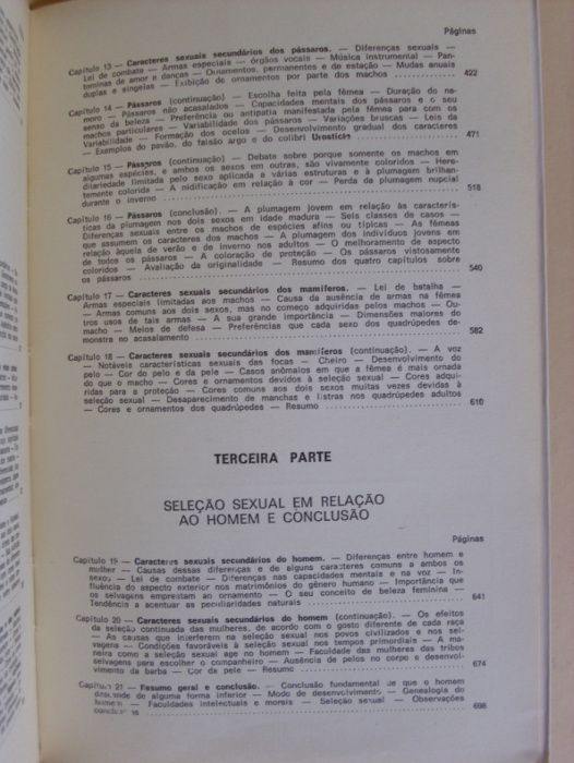 A Origem do Homem e a Selecção Sexual de Charles Darwin