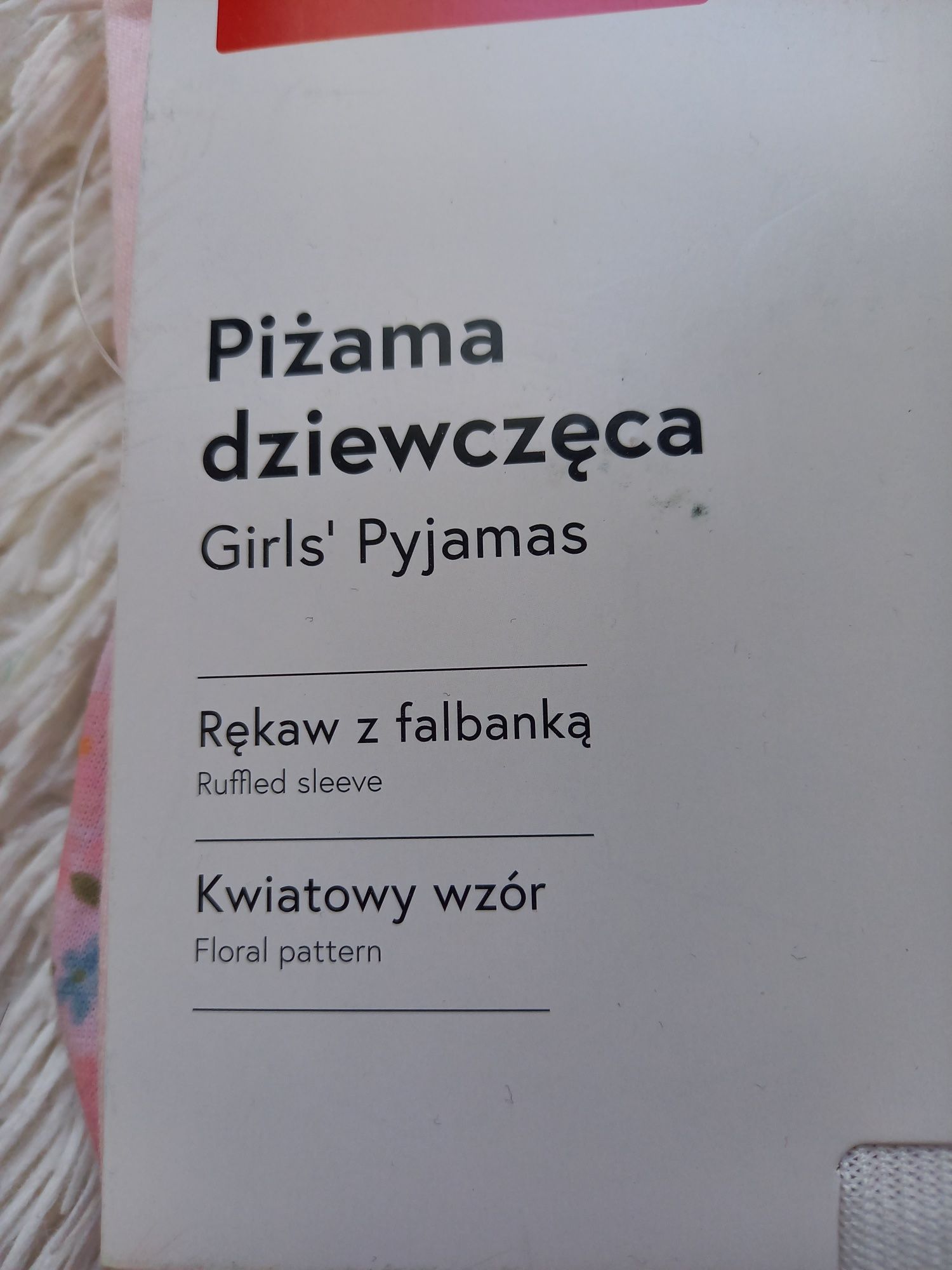Piżama dziewczęca różowa rozmiar 122/128cm