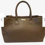 Torebka skórzana oliwkowai Russell&Bromley