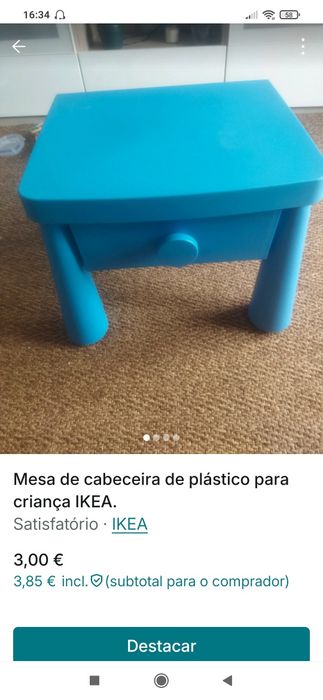 Mesa de cabeceira criança IKEA