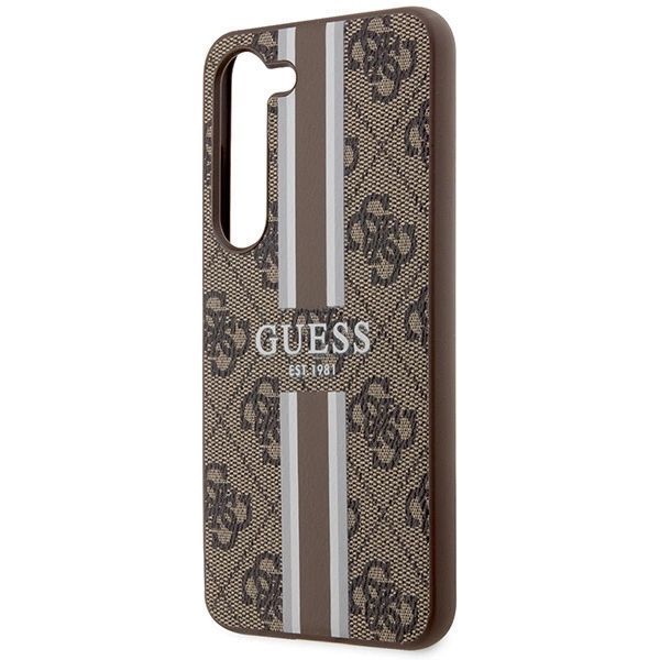 Etui Guess 4G Printed Stripes na Samsung Galaxy S23 - brązowe
