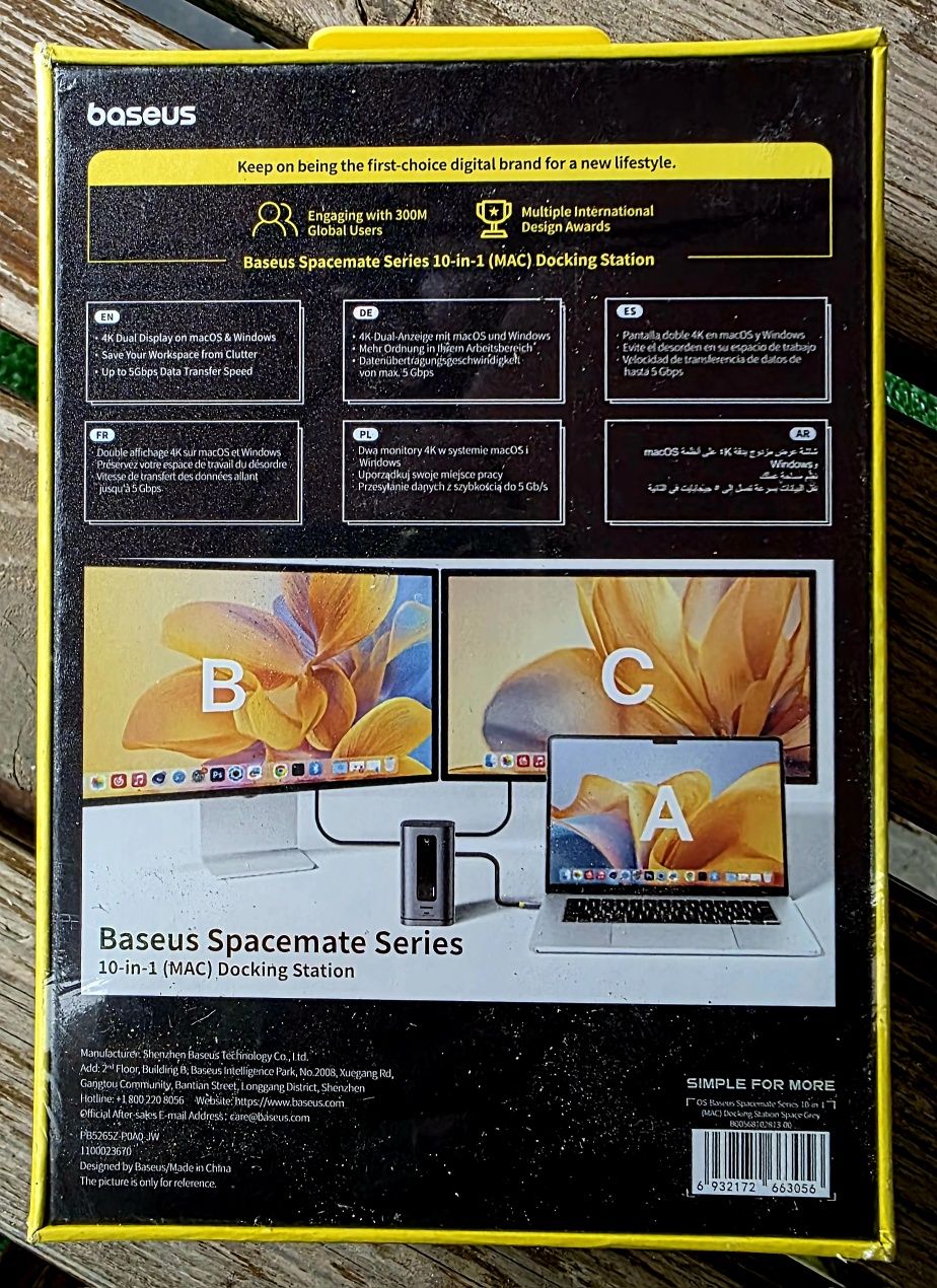 Stacja dokująca Baseus Spacemate 10W1 Typu C do laptopów