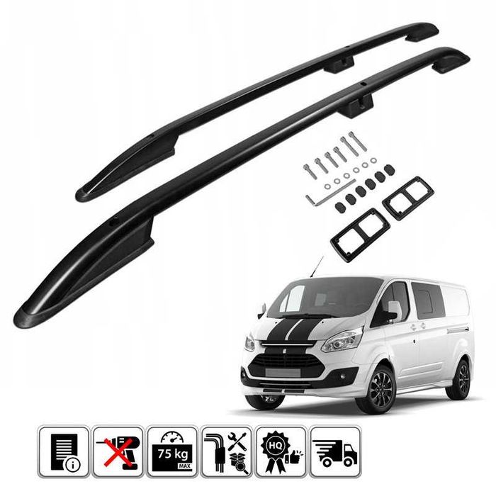 Relingi dachowe Ford Transit Custom SHORT belki na dach 2 WZORY !