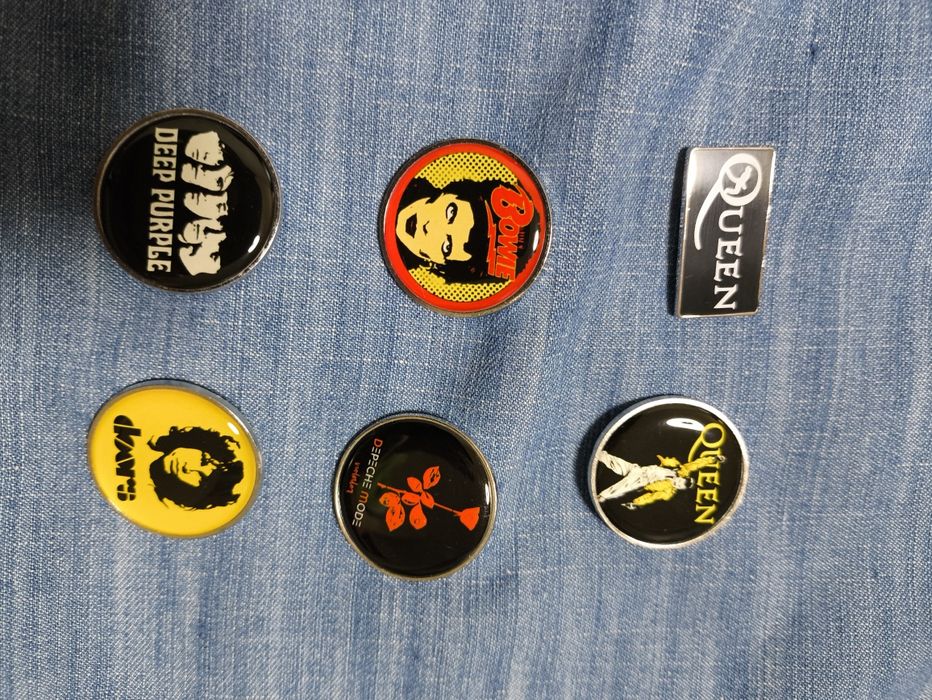 Значки Depeche mode Queen Beatles Doors Deep Purple Kiss Muse Slipknot