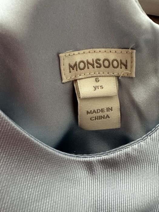 Сукня атласна Monsoon блакитна 122 р.