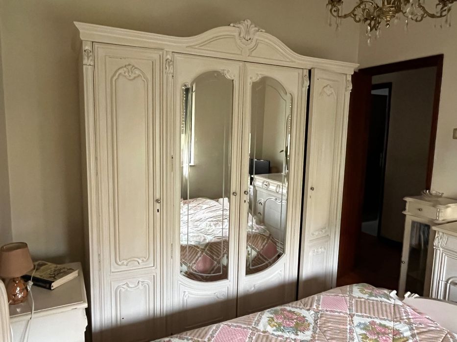 Conjunto de Móveis para Quarto - Branco, Madeira Maciça