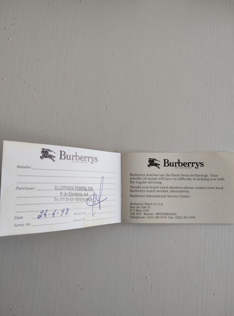 Relógio Burberrys vintage