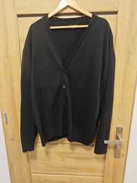 Sweter rozpinany elegancki czarny 5XL