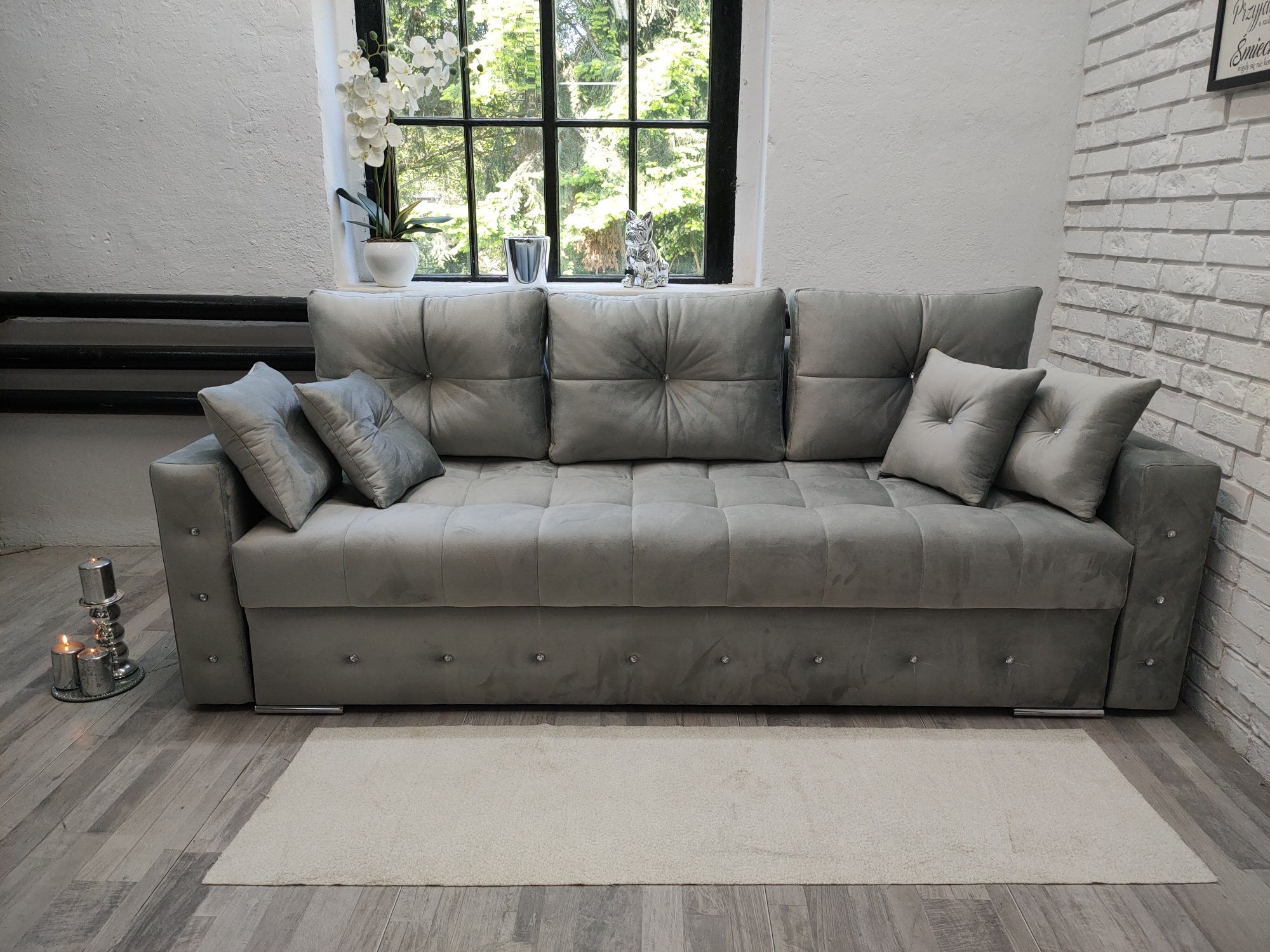 Sofa Samara glamour, sprężyny, welur