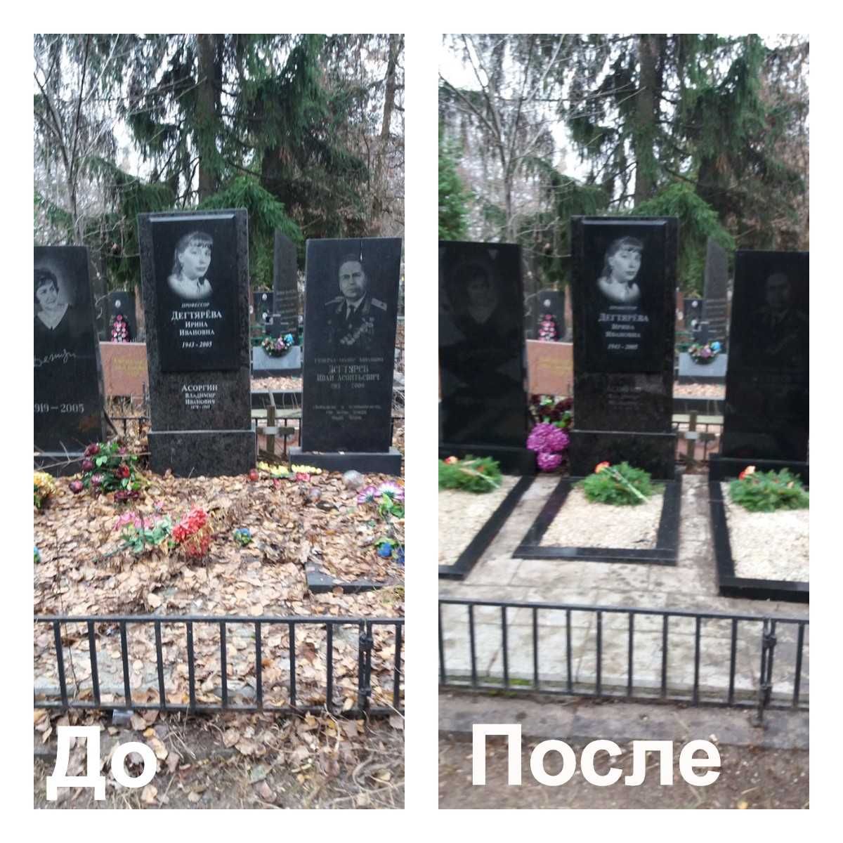 Уборка могил на кладбище , прибирання могил