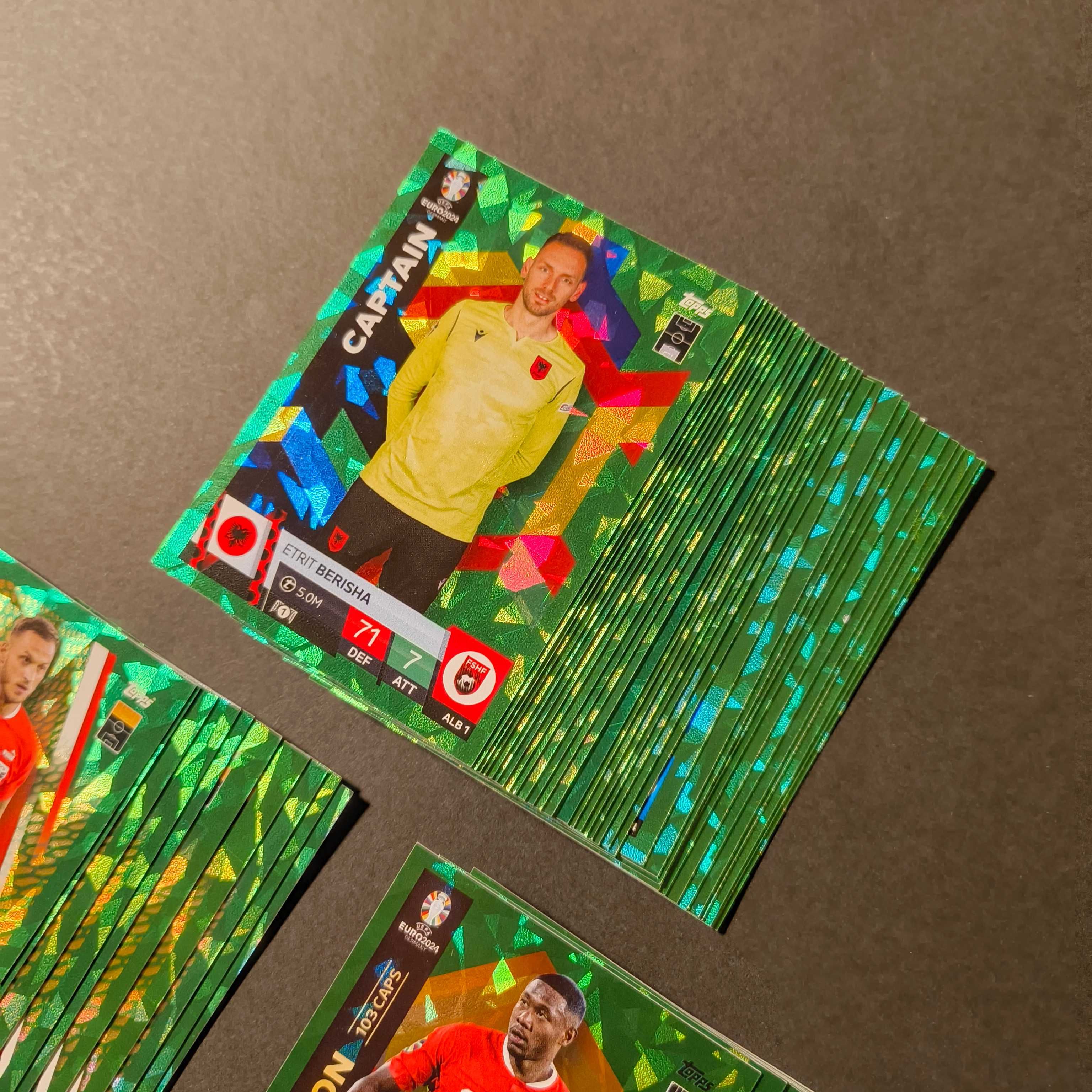 Lote Cartas Paralelas Verdes Topps Euro 2024